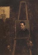 Annibale Carracci Self-Portrait on an Easel in a Workshop china oil painting reproduction